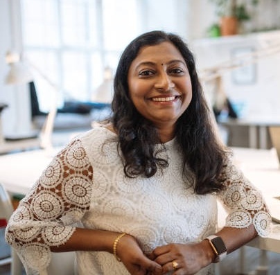 female entrepreneur working in office